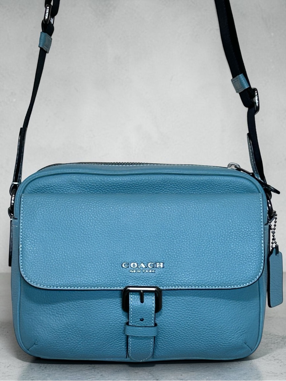 COACH Hudson Gender Neutral Natural Pebble Leather Crossbody Bag NWT